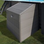Gr� coffre de filtration pour piscine bois composite - l80 x 60 x h115cm