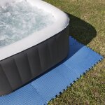 Gr� dalle de protection de sol premium gre (lot de 9 pi�ces) - bleu