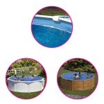 Gr� liner piscine acier gre ronde pour fixation overlap - 3, 50 x h0, 90m - bleu uni - overlap