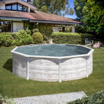 Gr piscine acier gre aspect bois nordique finlande ronde dimension - 3, 00 x h1, 20m