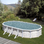 Gr piscine acier gre aspect bois nordique groenland ovale dimension - 6, 10 x 3, 75 x h1, 32m