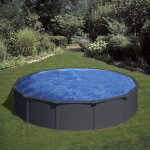 Gr� piscine acier gre aspect gris anthracite juni ronde - 3, 50 x h1, 32m