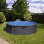 Gr� piscine acier gre aspect gris anthracite louko ronde - 4, 60 x h1, 20m
