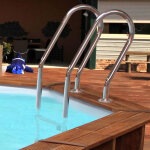Jardimagine �chelle piscine inox coud�e 3 marches