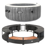 Kit spa gonflable intex et mobilier rond 200cm modle - spa baltik 4 places et mobilier rond 200cm, coloris ...
