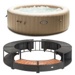 Kit spa gonflable intex et mobilier rond 200cm modle - spa sahara 4 places et mobilier rond 200cm, coloris ...