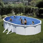 Piscine acier gr� bora bora ovale - 6, 10 x 3, 75 x h1, 20m