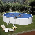 Piscine acier gr� fidji ovale - 7, 30 x 3, 75 x h1, 20m