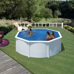 Piscine acier gr� fidji ronde - 4, 60 x h1, 20m