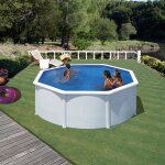 Piscine acier gr� fidji ronde - 5, 50 x h1, 20m