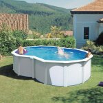 Piscine acier gr� varadero forme huit dimension - 5, 00 x 3, 40 x h1, 20m