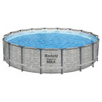 Piscine bestway ronde steel pro max decor pierre 5, 49 x h1, 22m