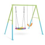 Portique intex 2 agr�s nid d'oiseau et balan�oire couleurs