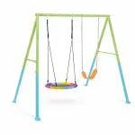 Portique intex 2 agr�s nid d'oiseau et balan�oire couleurs