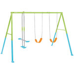 Portique intex 3 agrs face a face et 2 balanoires couleurs