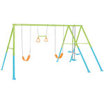 Portique intex 4 agrs face a face, anneaux et 2 balanoires couleurs