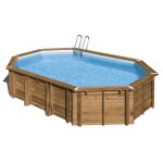Sunbay piscine bois avocado 6, 56 x 4, 56 x h1, 31m