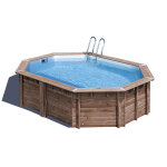 Sunbay piscine bois bambu 5, 35 x 3, 35 x h1, 30m