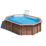 Sunbay piscine bois bambu ii 5, 35 x 3, 35 x h1, 36m