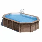 Sunbay piscine bois macadamia 6, 32 x 3, 55 x h1, 30 m