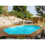 Sunbay piscine bois safran ii 6, 20 x 3, 95 x h1, 36m