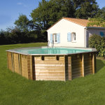 Sunbay piscine bois vermela 6, 72 x 4, 72 x h1, 46m