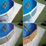 Tapis de sol pour piscine gr� - 5, 25 x 3, 25m