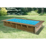 Ubbink piscine bois azura 3, 50 x 2, 00 x h0, 71m coloris du liner - bleu