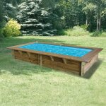 Ubbink piscine bois azura 4, 00 x 2, 00 x h1, 26m - bleu