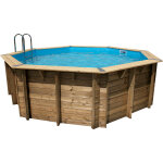 Ubbink piscine bois lagon 4, 50 x h1, 20m coloris du liner - bleu