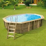 Ubbink piscine bois lagon 4, 85 x 3, 35 x h1, 20m - bleu