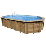 Ubbink piscine bois lagon 6, 40 x 4, 00 x h1, 30m - beige