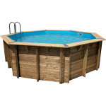 Ubbink piscine bois ocea 5, 10 x h1, 20m coloris du liner - beige