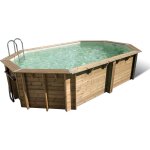 Ubbink piscine bois ocea 5, 50 x 3, 55 x h1, 20m coloris du liner - bleu