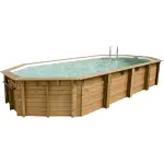 Ubbink piscine bois ocea 8, 60 x 4, 70 x h1, 30m - gris