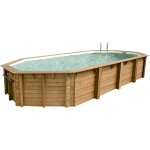 Ubbink piscine bois ocea 8, 60 x 4, 70 x h1, 30m - gris