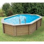 Ubbink piscine bois sunwater 4, 90 x 3, 00 x h1, 20m - beige