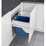 Double panier � linge encastrable 66l (33 + 33) hailo laundry carrier s600