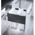 Double panier � linge encastrable 66l hailo laundry carrier 500 anthracite
