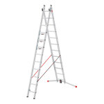 Echelle transformable 2 plans 2x12 chelons 5, 6m / 6, 6m en aluminium hailo s 110 pro
