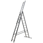 Echelle transformable 3 plans 3x11 �chelons 6, 55m / 7, 35m en aluminium hailo hobbystep type d'embouts ...
