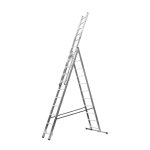 Echelle transformable 3 plans 3x11 �chelons 6, 55m / 7, 35m en aluminium hailo hobbystep type d'embouts ...