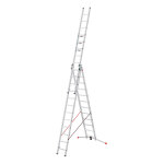 Echelle transformable 3 plans 3x12 chelons 8, 1m / 8, 8m en aluminium hailo s 120 pro