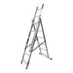 Echelle transformable 3 plans 3x6 �chelons 3, 15m / 4m en aluminium hailo hobbystep type d'embouts - ...