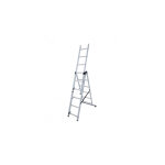 Echelle transformable 3 plans 3x6 �chelons 3, 4m / 4, 3m en aluminium hailo hobby
