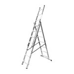 Echelle transformable 3 plans 3x7 �chelons 4m / 4, 9m en aluminium hailo hobbystep type d'embouts - embout ...