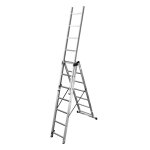 Echelle transformable 3 plans 3x7 chelons 4, 2m / 5, 1m en aluminium hailo hobbystep
