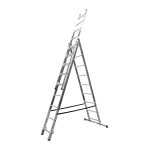 Echelle transformable 3 plans 3x9 �chelons 4, 85m / 5, 70m en aluminium hailo hobbystep type d'embouts ...