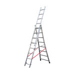 Echelle transformable base �vas�e 3 plans 3x8 �chelons 4, 8m / 5, 7m en alu hailo premium