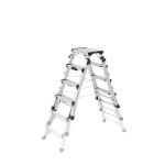 Escabeau double accs professionnel tlescopique 2x6 marches hailo d100